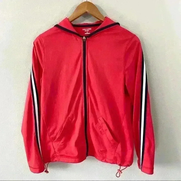 Oleg Cassini red track jacket with hood - Picture 1 of 3